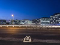 City Bridge at Night with Artificial Light