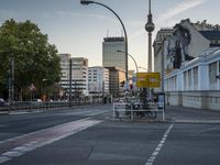 City Dawn: A Road in Berlin's Neighborhood