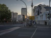 City Dawn: A Road in Berlin's Neighborhood