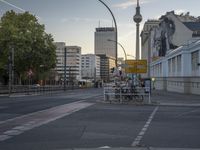 City Dawn: A Road in Berlin's Neighborhood