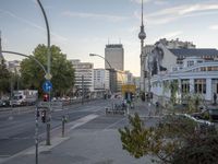 City Dawn: A Road in Berlin's Neighborhood