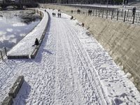 City Landscape with Frozen Water and Urban Design