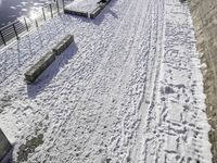 City Landscape with Frozen Water and Urban Design