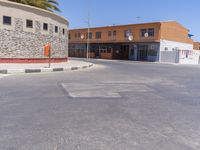 City Life: Asphalt Road, Building, and Residential Area