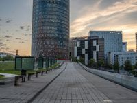 City Life in Barcelona: Dawn and Clouds