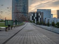 City Life in Barcelona: Dawn and Clouds