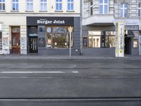 a large burger joint is shown in the city square area of the town of st petersburg