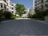 the streets of modern residential buildings are empty or unkewn out at all sides