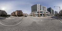 the view of buildings from the street, taken with 360 - vrr glasses to show the building itself