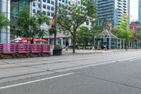 City Life in Toronto: Urban Road, Cafe, and Business District