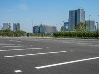 City Life: Asphalt and Clear Sky in an Urban Setting