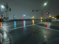 City Lights on Rain-Soaked Asphalt