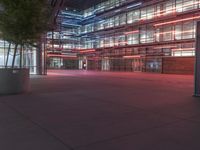 City Night with Illuminated Buildings and Neon Lights