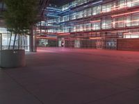 City Night with Illuminated Buildings and Neon Lights