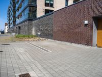 City Parking Lot: A Blend of Brickwork and Urban Design