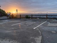 City Parking Lot with a View of Grey Sky