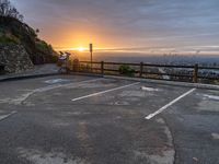 City Parking Lot with a View of Grey Sky