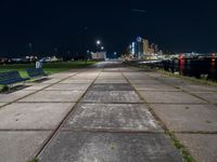 City Pier at Night with Clear Sky