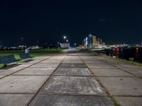 City Pier at Night with Clear Sky