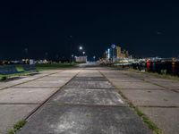 City Pier at Night with Clear Sky