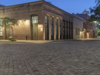 City Plaza Architecture at Dawn with Artificial Light