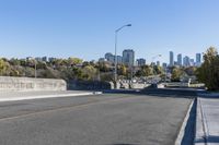 City Road with Asphalt and Water in Canada