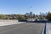 City Road with Asphalt and Water in Canada