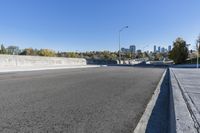 City Road with Asphalt and Water in Canada