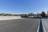 City Road with Asphalt and Water in Canada