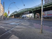 City Road in Berlin: Asphalt and Bridge