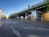 City Road in Berlin: Asphalt and Bridge