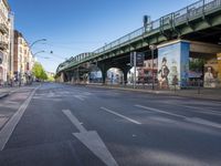 City Road in Berlin: Asphalt and Bridge