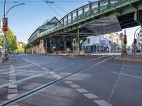 City Road in Berlin: Asphalt and Bridge