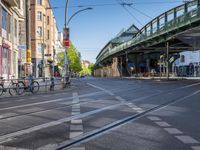 City Road in Berlin: Asphalt and Bridge