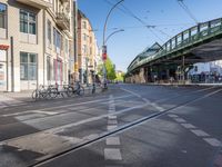 City Road in Berlin: Asphalt and Bridge