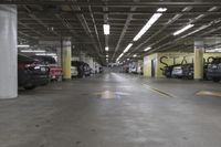 City Road with Parking Lots Illuminated by Concrete