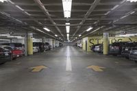 City Road with Parking Lots Illuminated by Concrete