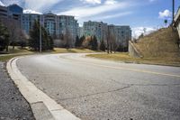 City Road in Residential Area with Trees