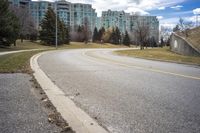 City Road in Residential Area with Trees