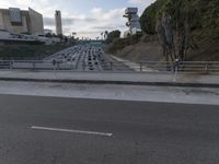 City Skyline with Clouds and Road Infrastructure 001