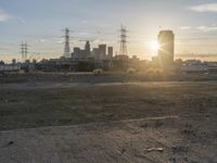 Los Angeles city skyline at dawn