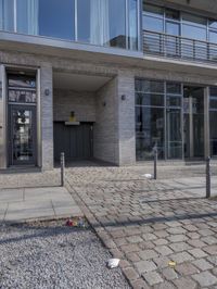 City Street: A Cobble Stone Road with Architectural Buildings