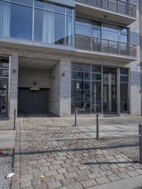 City Street: A Cobble Stone Road with Architectural Buildings