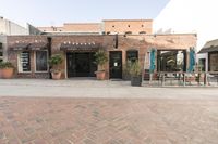 City Street: Urban Landscape with Brick Wall