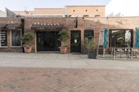 City Street: Urban Landscape with Brick Wall