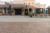 City Street: Urban Landscape with Brick Wall