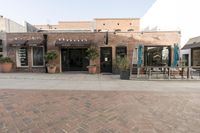 City Street: Urban Landscape with Brick Wall