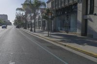 the store front of zara by a street with palm trees and building in the background