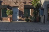 City Urban Design: Brick Wall and Cobblestone