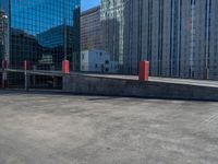 City Life in the USA: Clear Sky Over Office Buildings